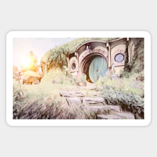 Sunrise over Bag End - Watercolour Sticker